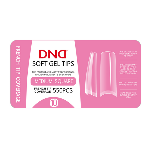 DND Soft Gel Tips - Medium Square #10