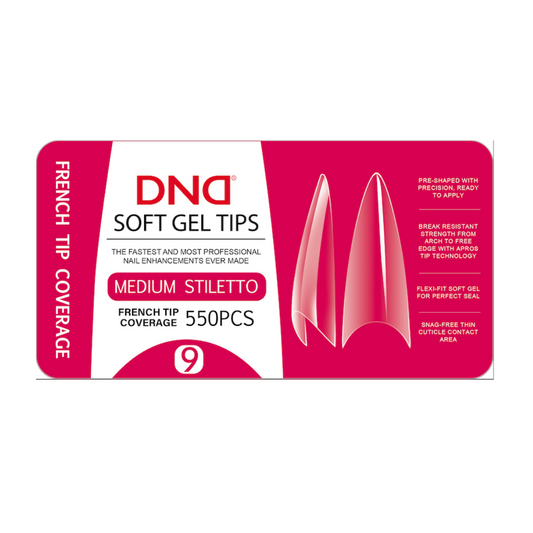 DND Soft Gel Tips - Medium Stiletto #9