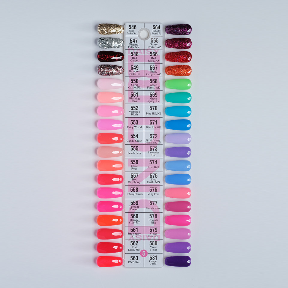Machine painted color swatch for all DND Mood Change gel polishes sold per ...