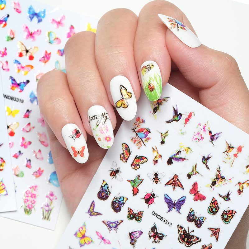 Butterfly 3d Nail Sticker Spring Summer Theme Pearlescent Colorful  Self-adhesive Decals Slider For Manicure Decoration Lejo-2325 - Stickers &  Decals - AliExpress